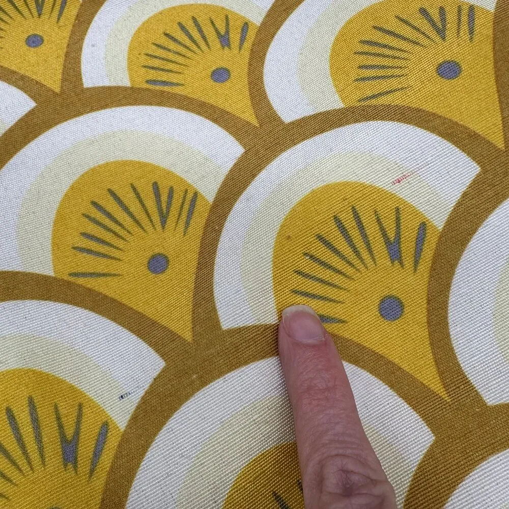 Pillow Covers Retro Yellow White Gray Fan Scales Zippered Pillowcases Pair